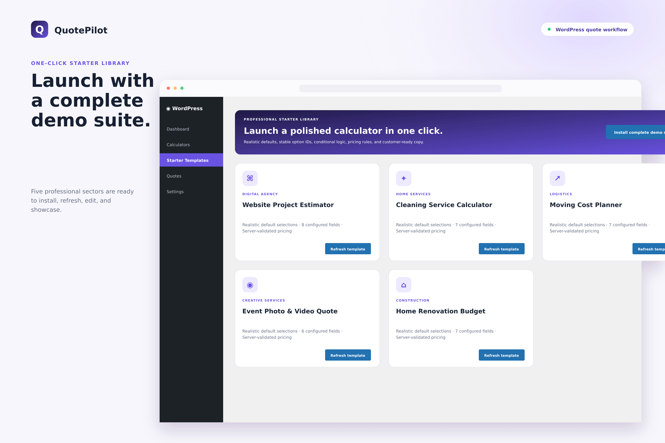 Starter template library